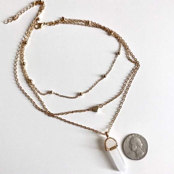 3 for $25⚡️layered heart stone pendant - Picture 4 of 5